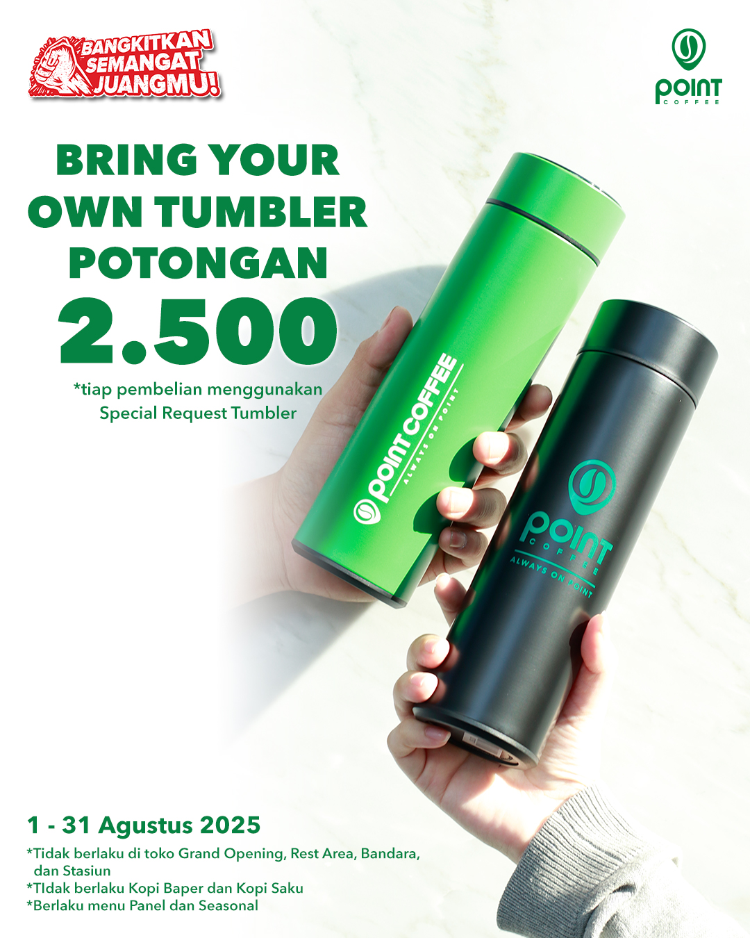 Promo Potongan menggunakan Tumbler!